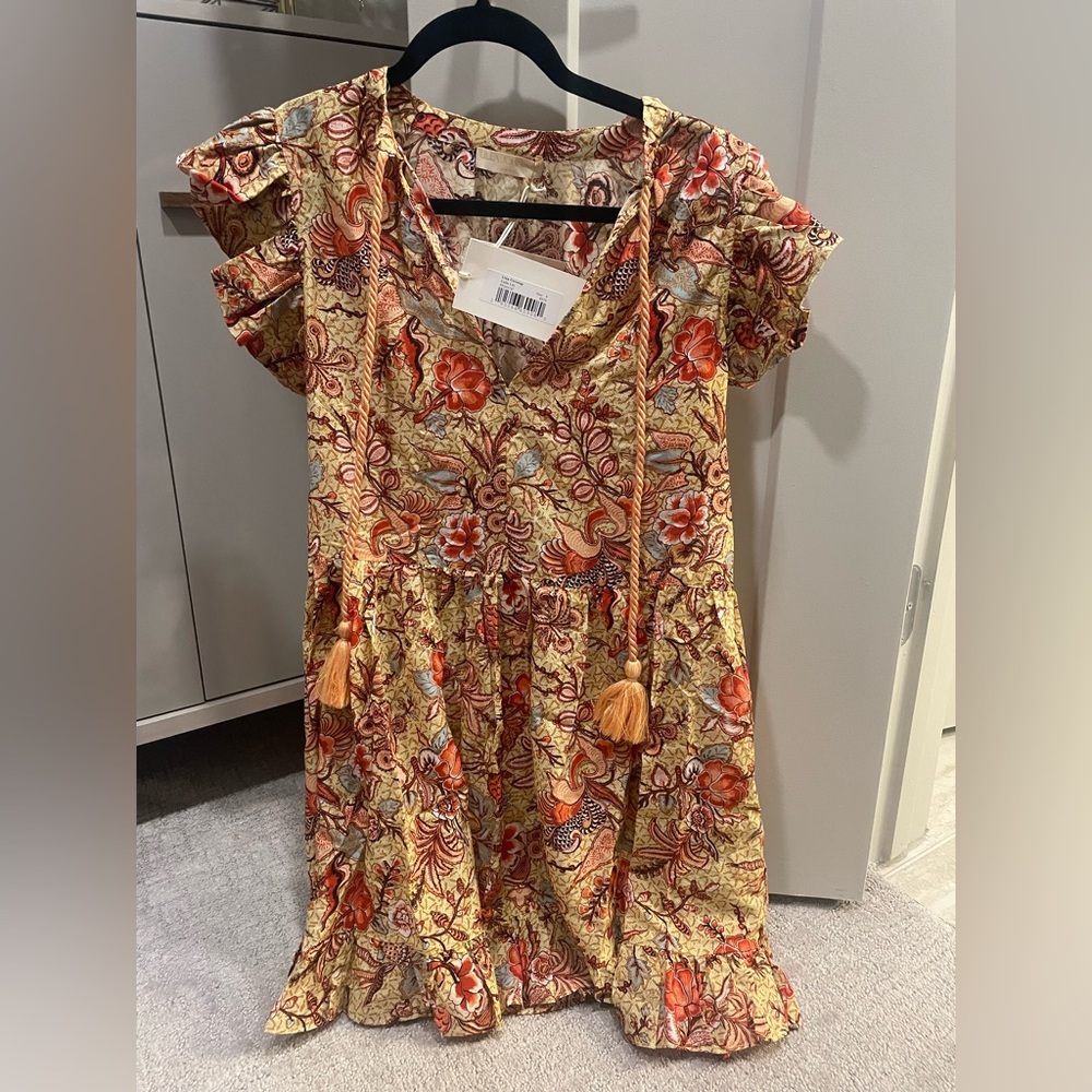 Ulla Johnson Yellow Floral Tassel Swim Coverup